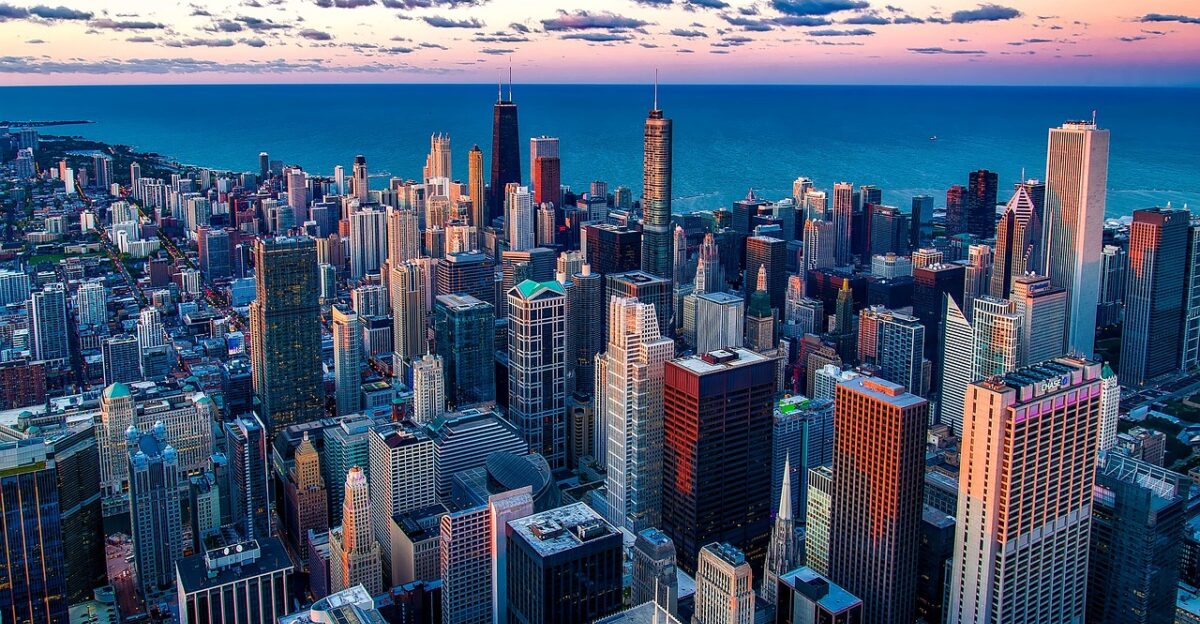 chicago illinois lake michigan water skyscraper urban building downtown architecture nature structure midwest blue city blue water blue building blue lake