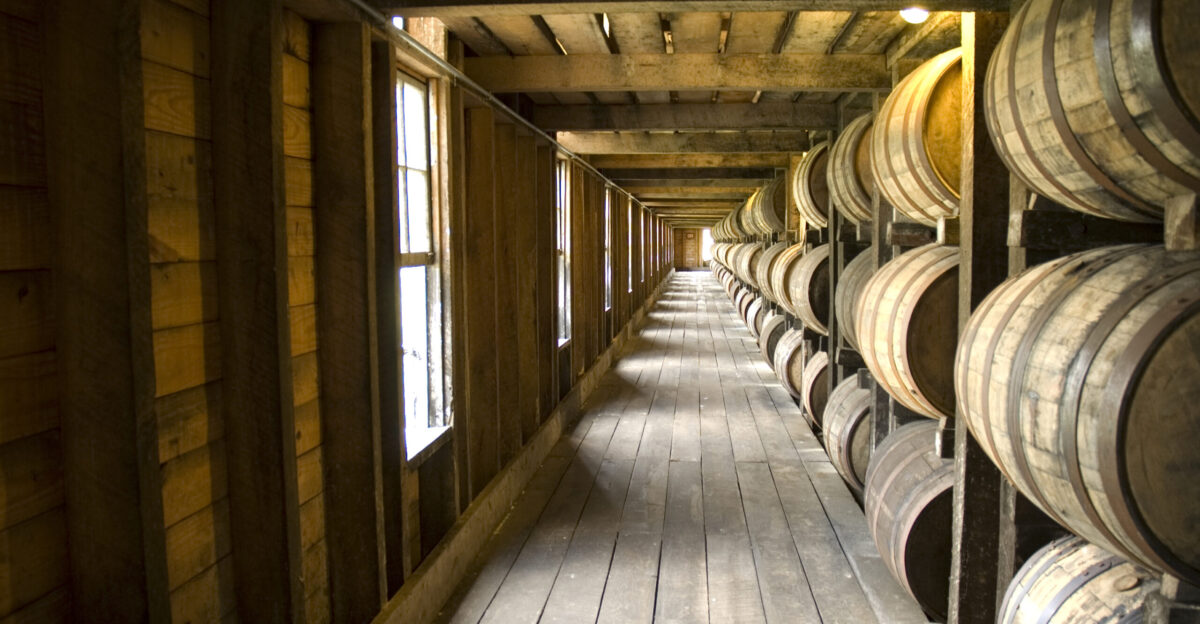 Scope and content The original finding aid described this photograph as Original Caption Rows of whiskey barrels line a long room in a warehouse at a bourbon distillery Location Kentucky Status Public domain