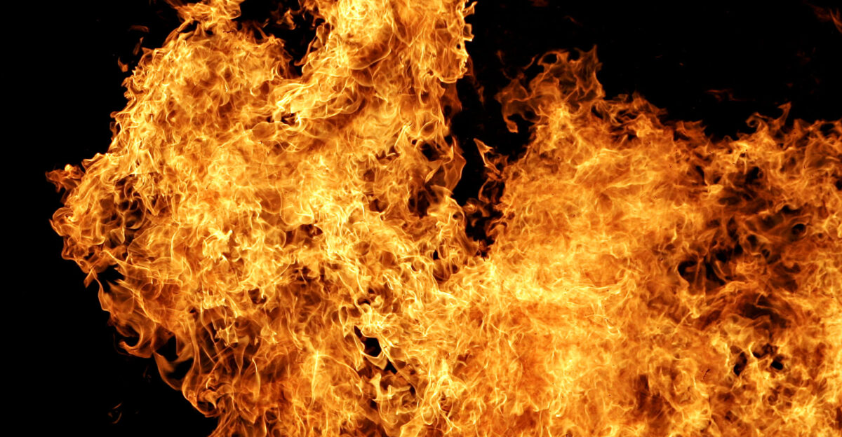 Fire generated by a burning weed No use of petrol