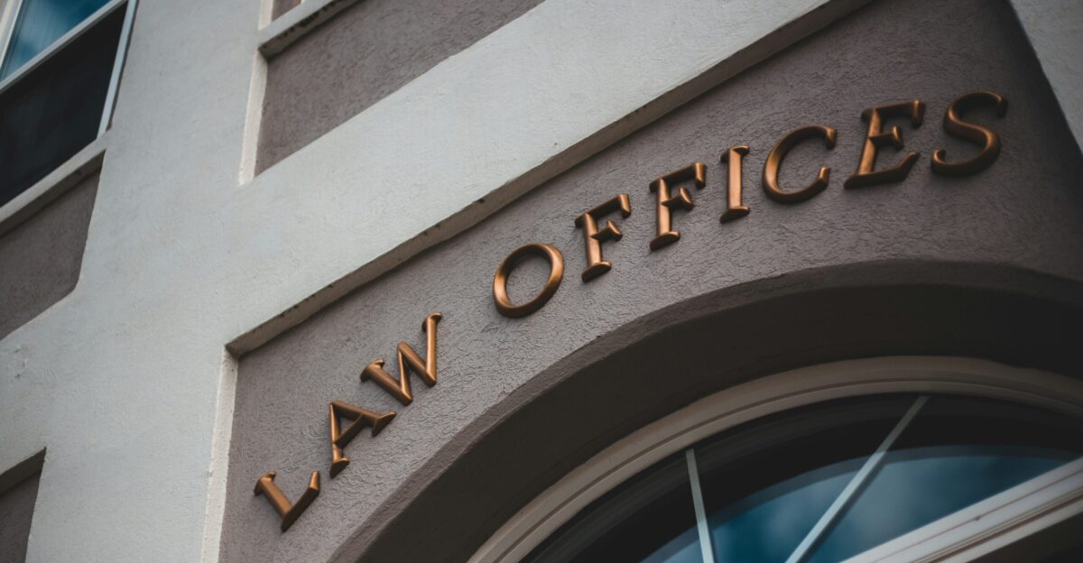a law office sign on the side of a building