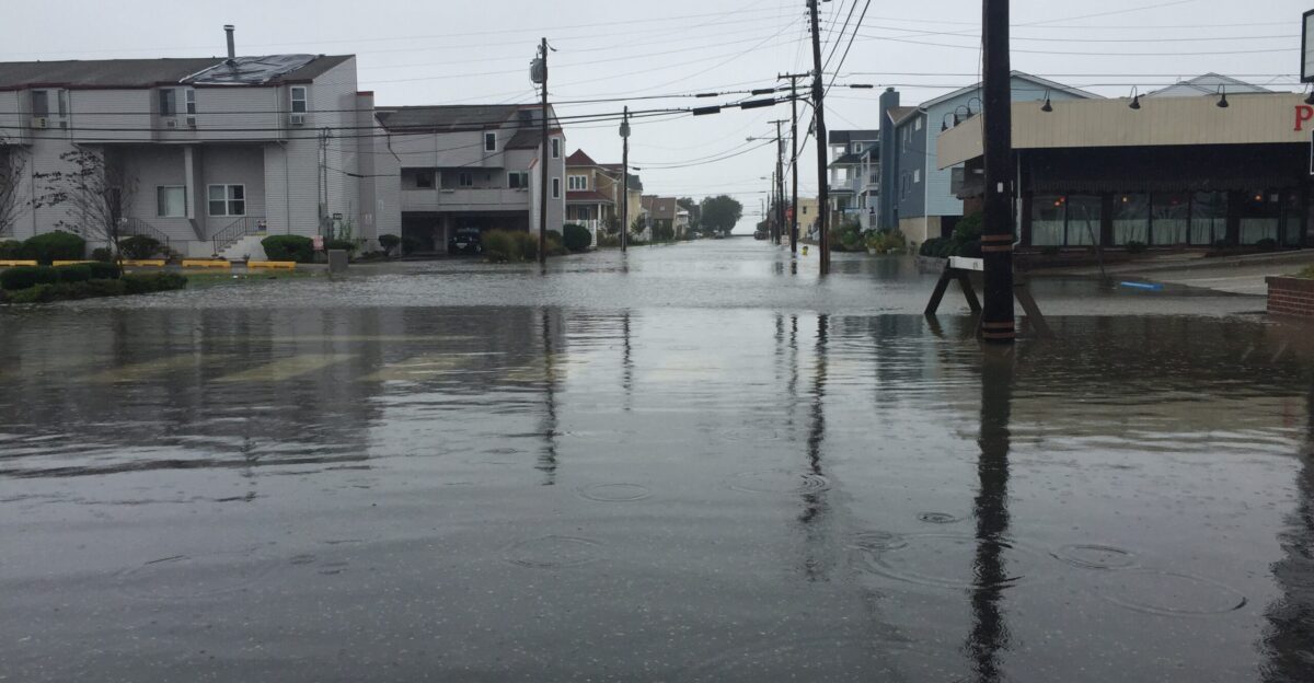 Coastal flooding in Ocean City NJ due to a nor easter