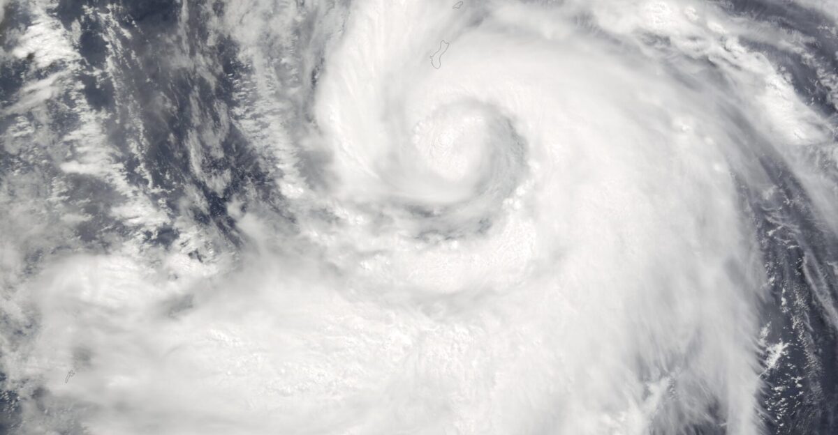 On July 11 2002 the eye of Super Typhoon Halong was south of Guam center in the western Pacific Ocean The storm eventually reached Category 4 hurricane status with sustained winds of 135 knots 155 miles per hour Halong moved northwards and pounded Okinawa Japan with heavy rain and high winds just days after tropical Storm Chataan hit the country creating flooding and killing several people This image was acquired by the Moderate Resolution Imaging Spectroradiometer MODIS on the Terra satellite on July 11 2002